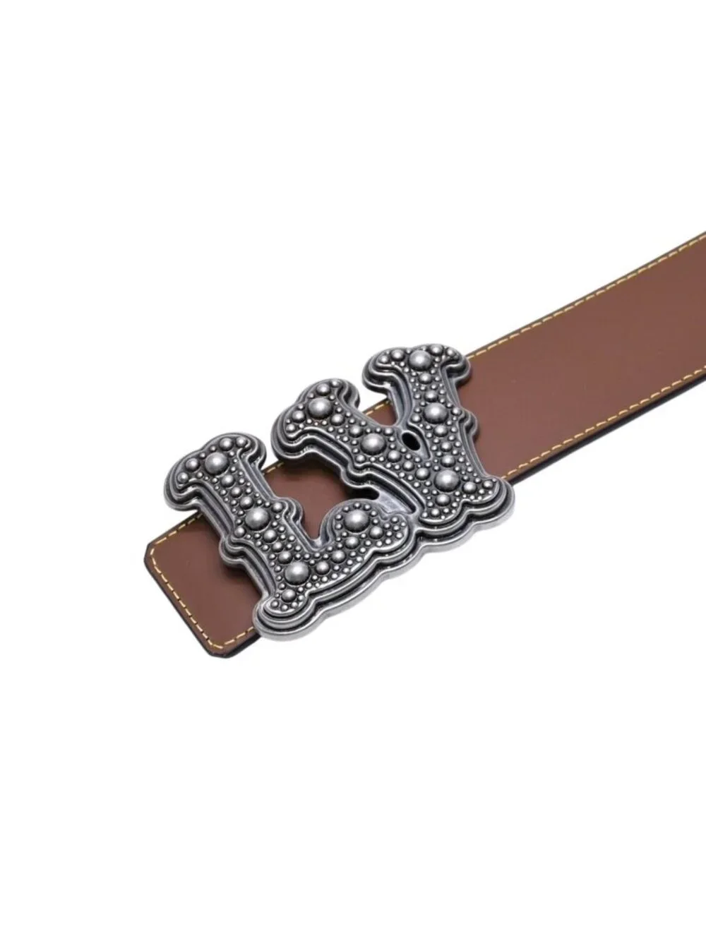 Louis Vuitton Belt LV Reversible Brown Metal Silver